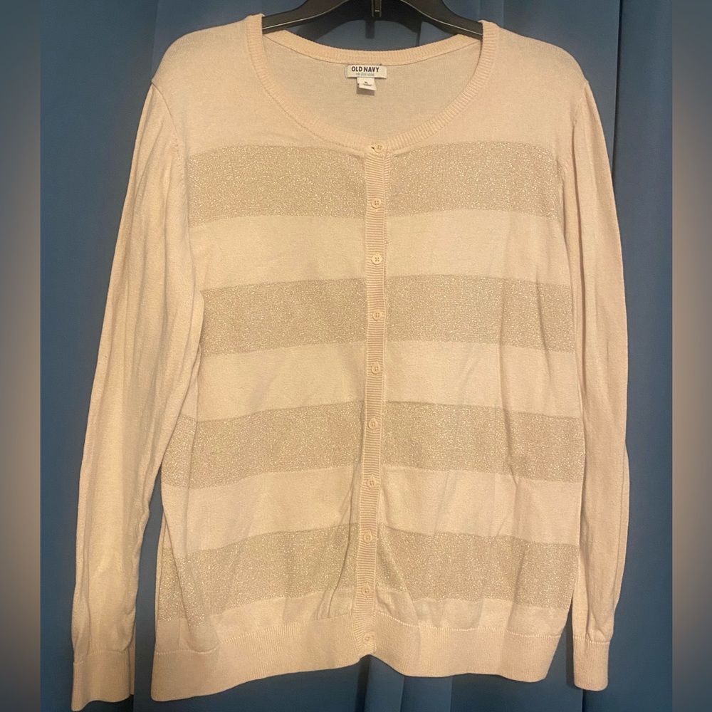 Old Navy cream colored glitter detail sweater
